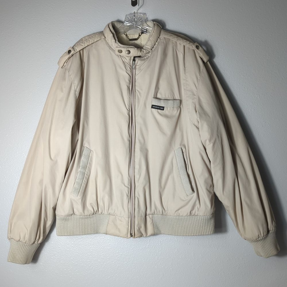 Vintage Members Only‎ Tan Insulated Bomber Jacket Size 42